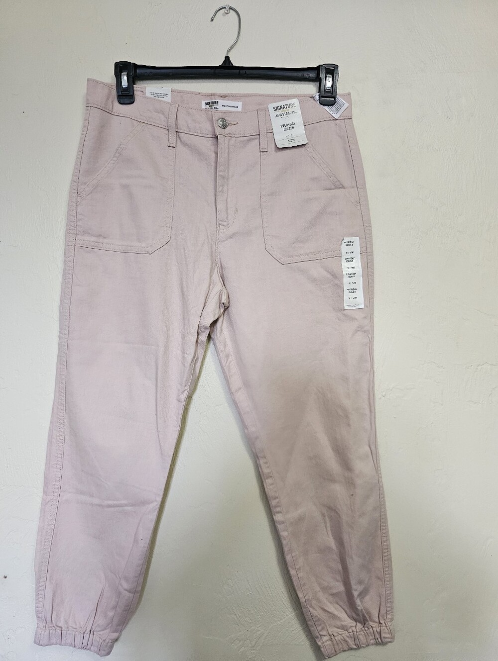 Signature by Levi Strauss & Co Everyday Jogger Pants Blush Pink Size 10 W30 NWT